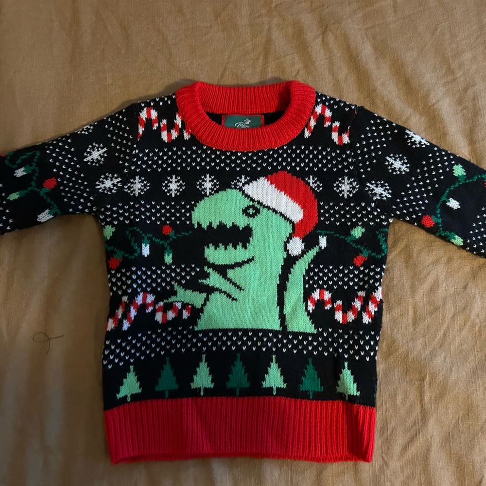 T-Rex Santa Ugly Christmas Sweater (Toddler)